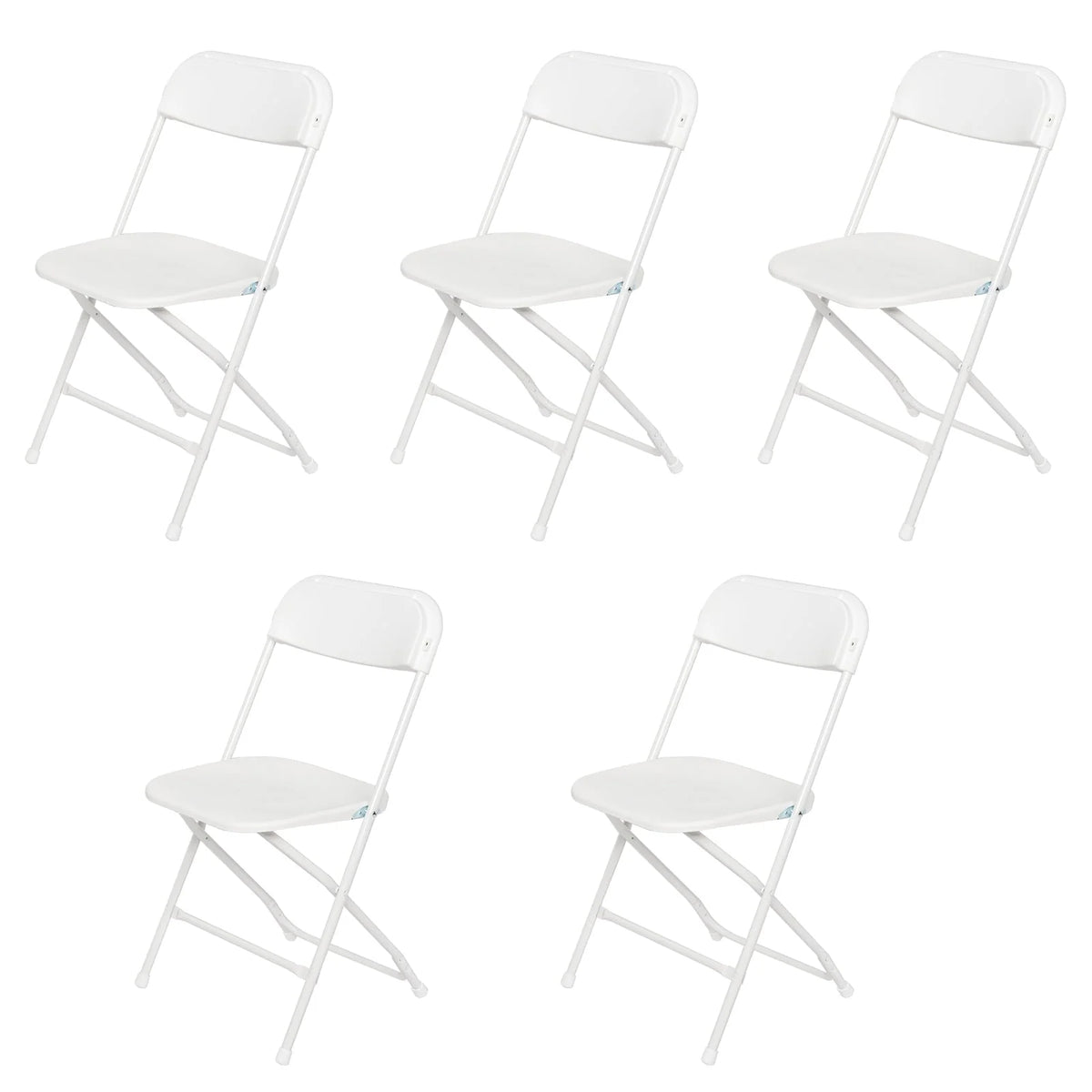 Zimtown Set of 4 White Plastic Folding Chairs Heavy Duty Portable Stackable Party Event Chairs, Plastic Portable Party Chairs