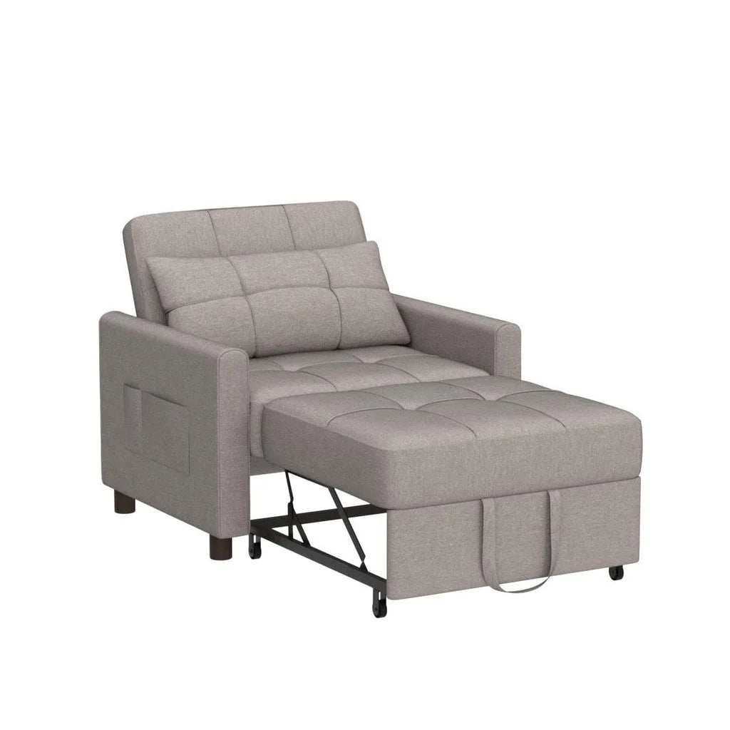 Convertible Sleeper Chair, Aiho 3-in-1 Convertible Sofa Bed Recliner Chair with Pull Out Couch - Dark Gray