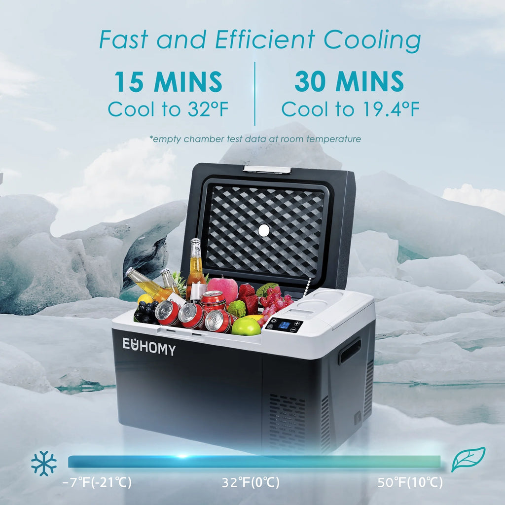 Simzlife 12 Volt Car Refrigerator, 32Qt Portable Fridge,-7℉~50℉,Freezer Fridge Cooler for RV,Camping,Black