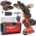 Mini Chainsaw Cordless with 2 Batteries 2 Chains, 2023 Upgrade 6 Inch Best Mini Chain Saw Cordless With Security Lock, Handheld Small Chainsaw for Wood Cutting Tree Trimming, Orange