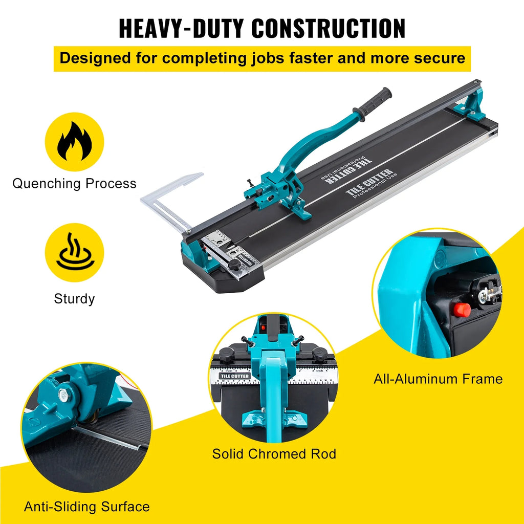 VEVOR Tile Cutter 31 Inch,Manual Tile Cutter Single Rail with Precise Laser Positioning, Alloy Cutter Wheel with Ergonomic Handle, Accurate Rulers, For Large Tile 0.24\"-0.59\" Thickness