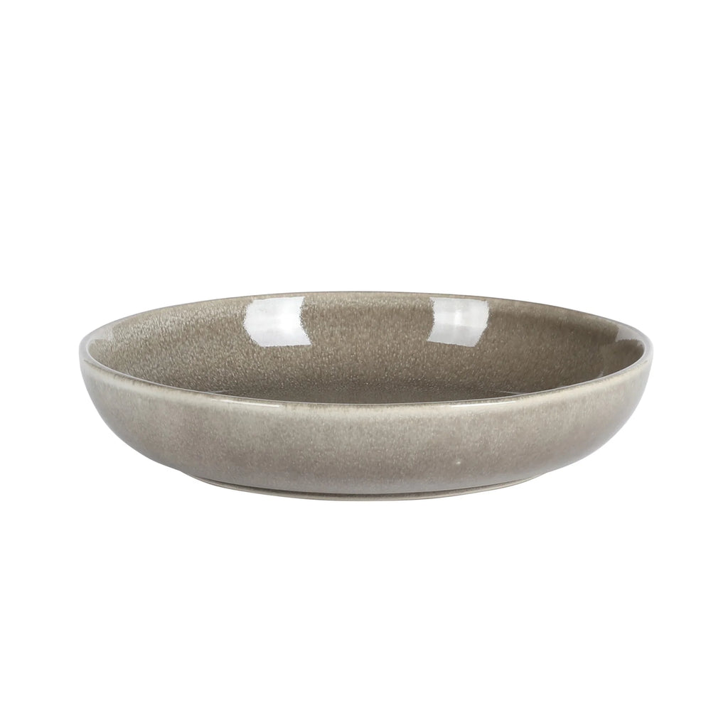 Gibson Elite Berea 16 Piece (Service for 4) Plates and Bowls Stoneware Dinnerware Set -Taupe