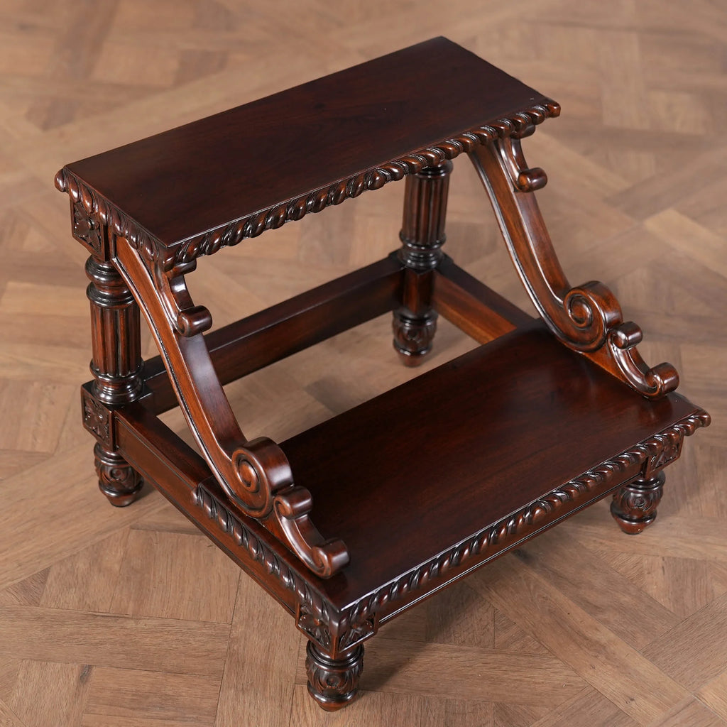 Carved Mahogany Bed Step