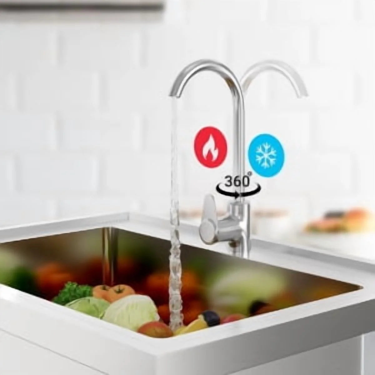 Stainless Steel Outdoor Sink,Freestanding Single Bowl Utility Sinks with Cold/Hot Water Pipe,Storage Shelf,Faucet and Adjustable Legs,Outdoor Sink Station with Storage Shelf for Backyard,Restaurant