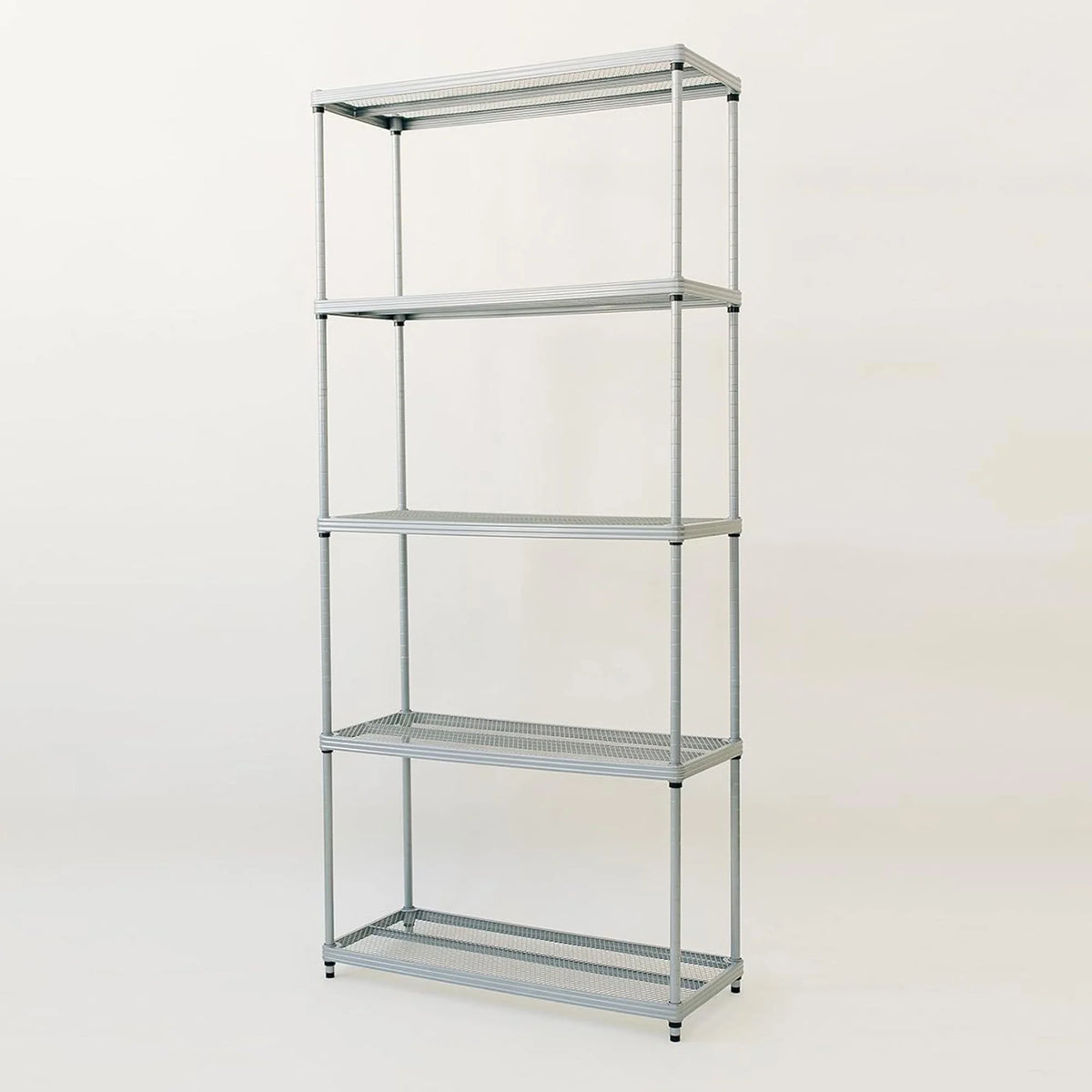 Design Ideas MeshWorks 5 Tier Steel Storage Shelving Unit Bookshelf, Green