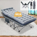 Docred Camping Cot Folding Camping Bed for Adults, Heavy Duty Collapsible Sleeping Bed, Travel Military Portable Cots Bed with Carry Bag & 2-Sided Mattress for Indoor & Outdoor Use