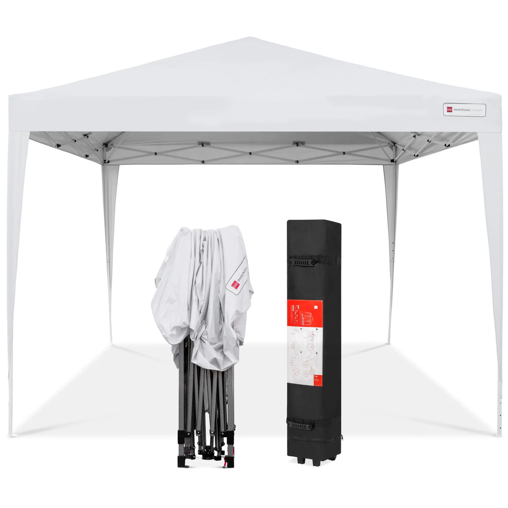 Best Choice Products 10x10ft Pop Up Canopy Outdoor Portable Adjustable Instant Gazebo Tent w/ Carrying Bag - White