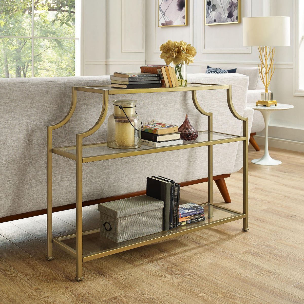 Crosley Furniture Aimee Glass Console Table