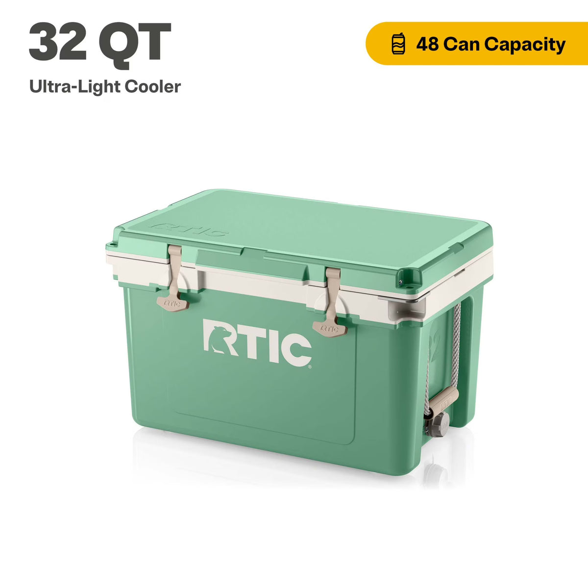RTIC 32 QT Ultra-Light Hard-Sided Ice Chest Cooler, Fits 48 Cans, Dark Grey & Cool Grey