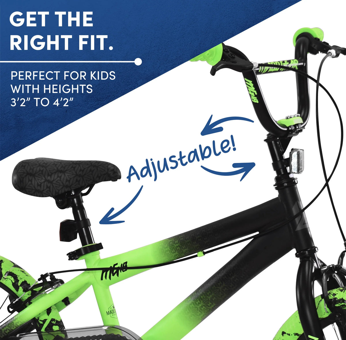 Bicycles 18" Madd Gear MG18 BMX Boy's Bike, Black and Green