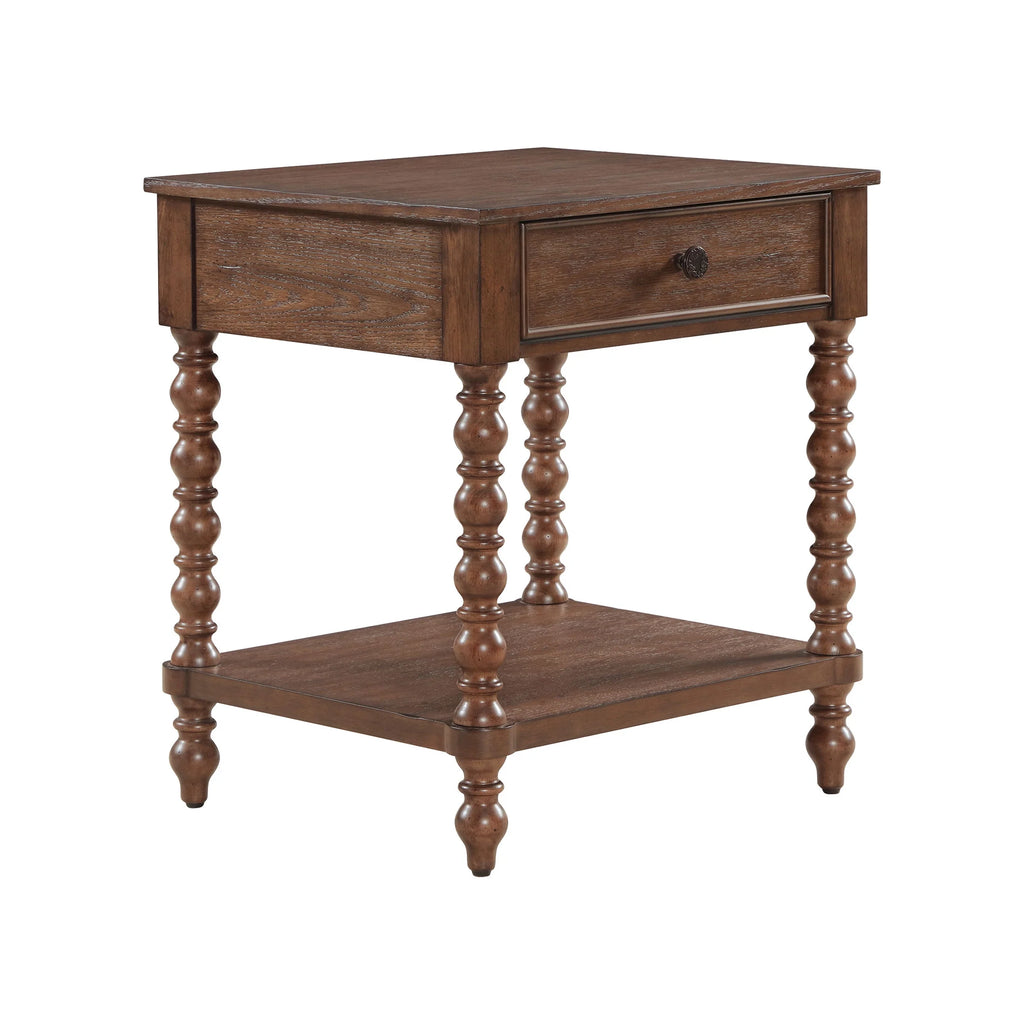 Pioneer Woman Harper Spindle Nightstand with USB Charging Ports, Adults and Teens, White Finish