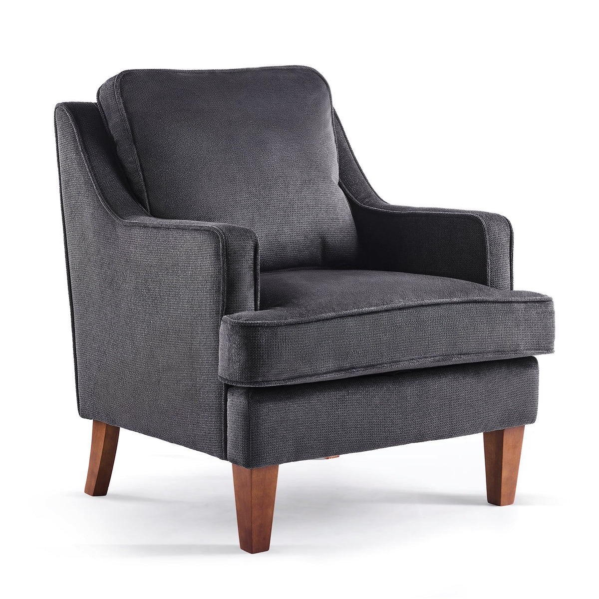 Ktaxon Fabric Accent Chair, Reading Armchair with Removable Cushion, Single Sofa with Extra Seat Depth for Living Room Bedroom Black