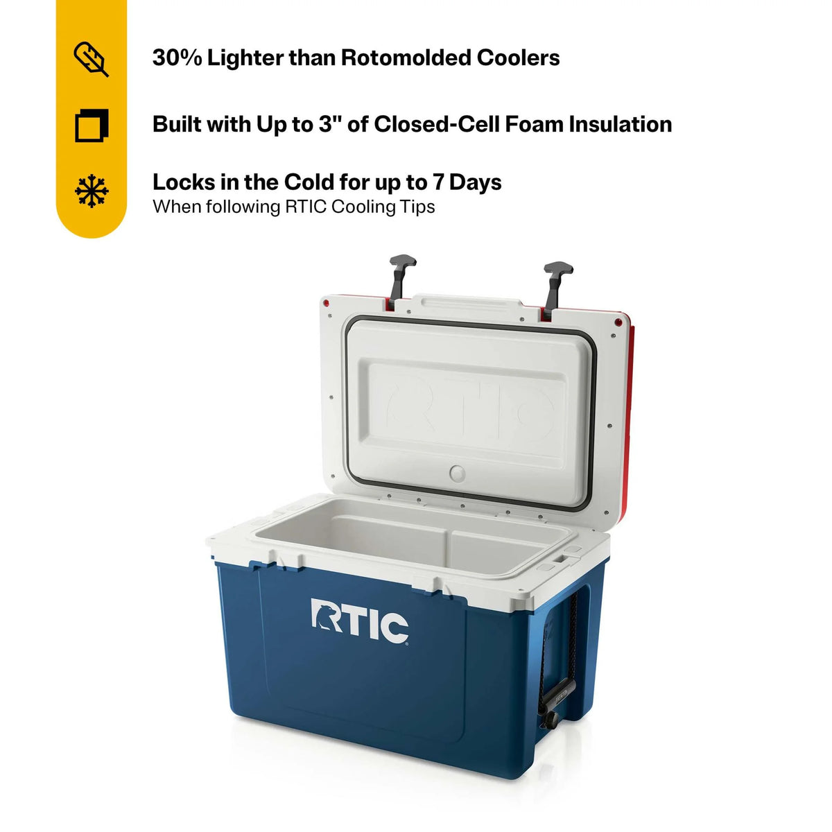 RTIC 52 QT Ultra-Light Hard-Sided Ice Chest Cooler, Fits 76 Cans, Trailblazer