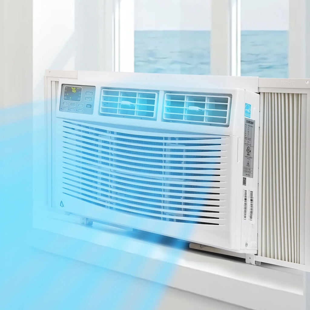 Air Conditioner, 8000 BTU Turbo Fast Cooling AC Unit Remote/App Control, Flexible Window Opening(T Design Install Kit), 24H Timer, Washable Filter,White
