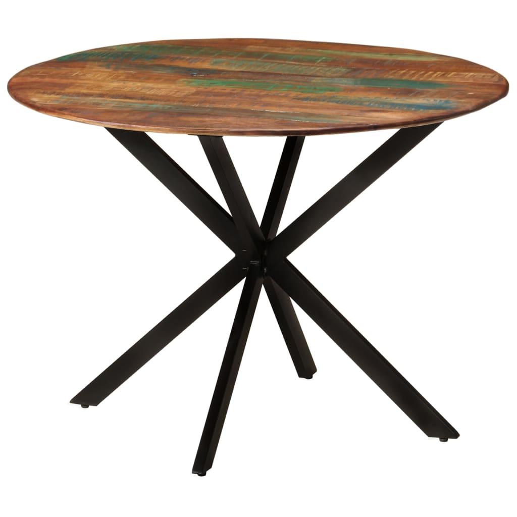 vidaXL Dining Table 43.3"x30.7" Solid Wood Reclaimed and Steel
