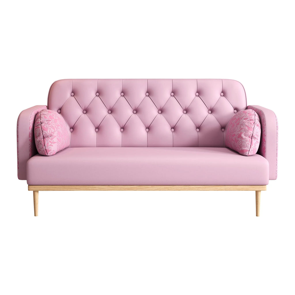 Yocwo Modern Leather blend Loveseat Sofa for Living Room, Pink