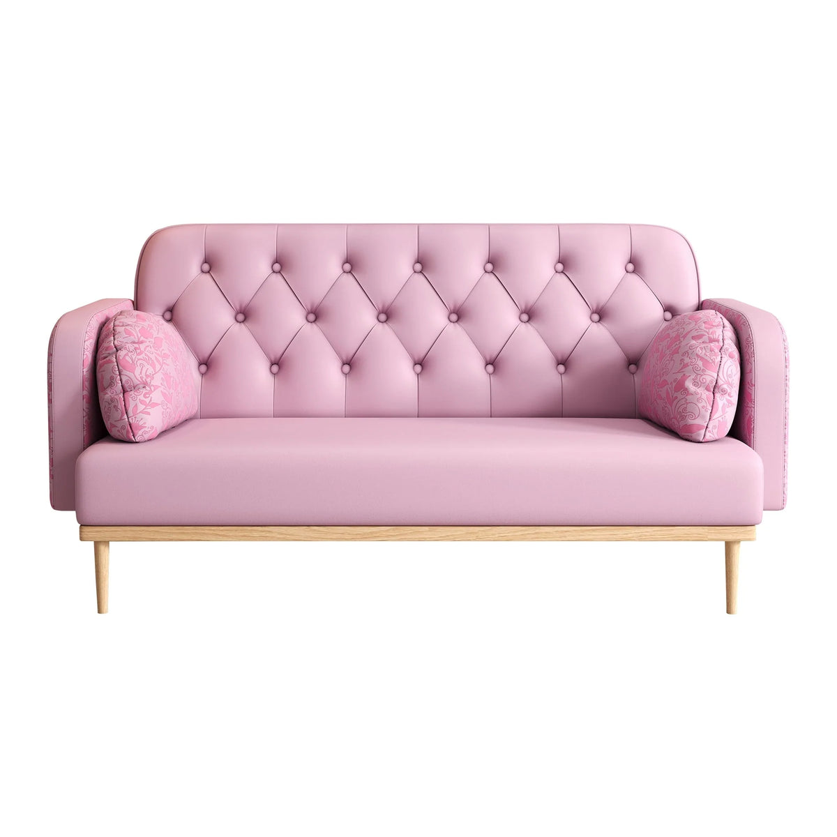 Yocwo Modern Leather blend Loveseat Sofa for Living Room, Pink