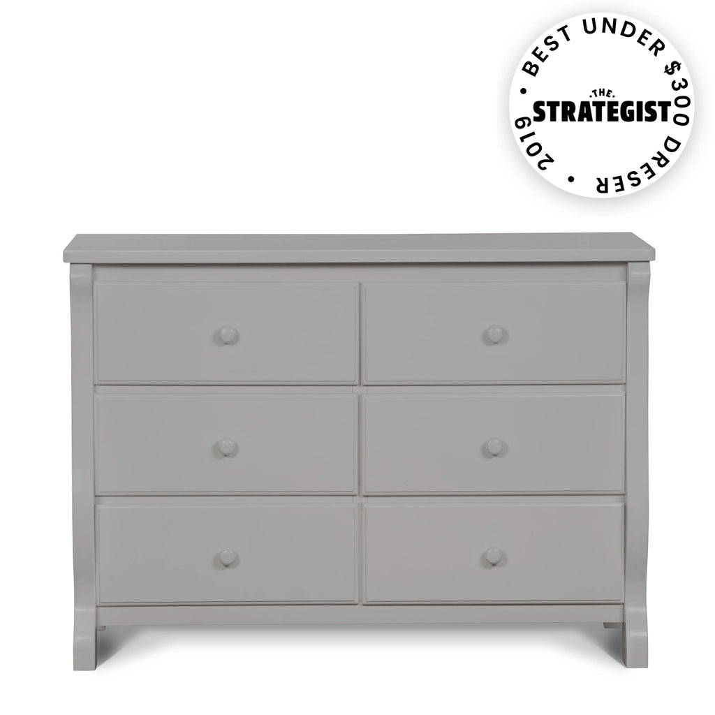 Delta Children Universal 6 Drawer Dresser with Interlocking Drawers - Greenguard Gold Certified, Grey