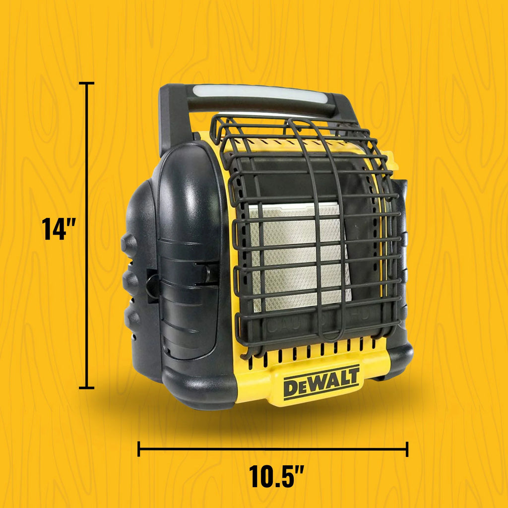 Dewalt 12,000 BTU Portable Cordless Heavy Duty Propane Radiant Heater, Black