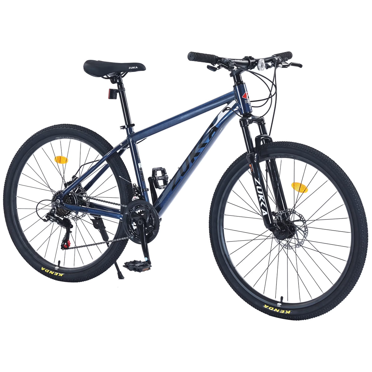 27.5 Inch Mountain Bike, 21 Speed Mountain Bicycle with Front Suspension and Aluminum Alloy Frame for Men Women Boys and Girls, Blue