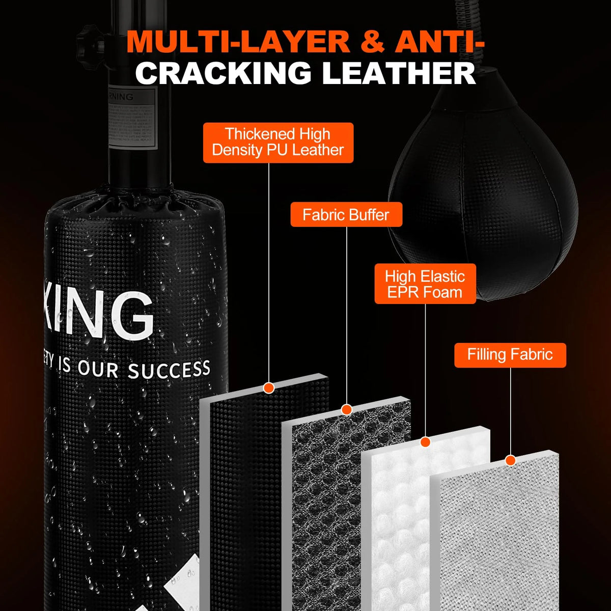 Yeshouse 5-in-1 Freestanding Punching Bag with Stand Adjustable Height Boxing Bag for Adults & Kids, Reflex Bar, Speed Bags, Hitting Target, Heavy Kickboxing Bag