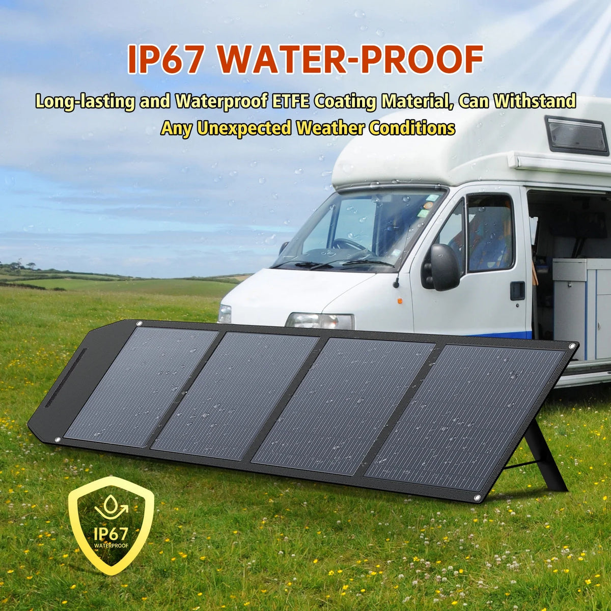 LVYUAN 400 Watt Foldable Solar Panel Kit, Portable Solar Charger Waterproof IP67 Solar Generator with MC4 Connector for Power Station, Camping, RV, Boat & Emergency