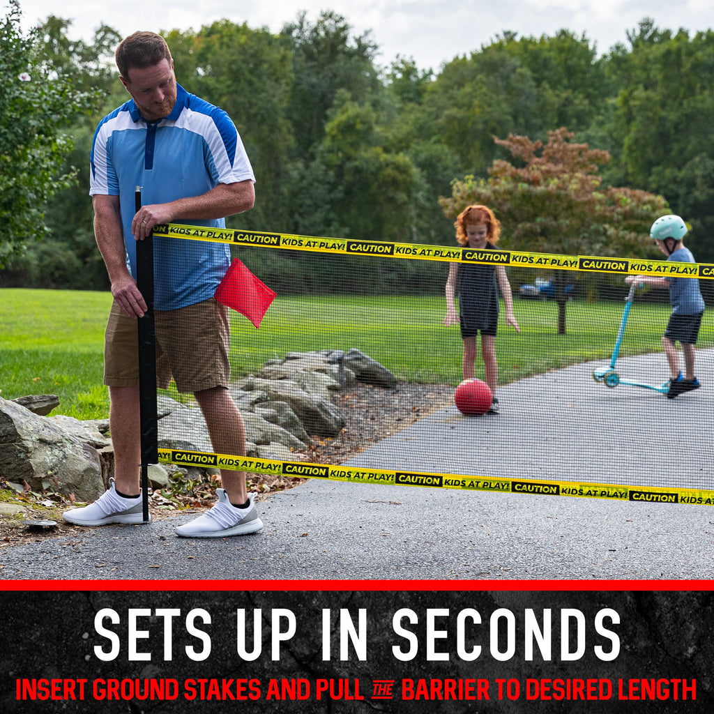 Franklin Sports Retractable Driveway Barrier Visual Safety Barrier