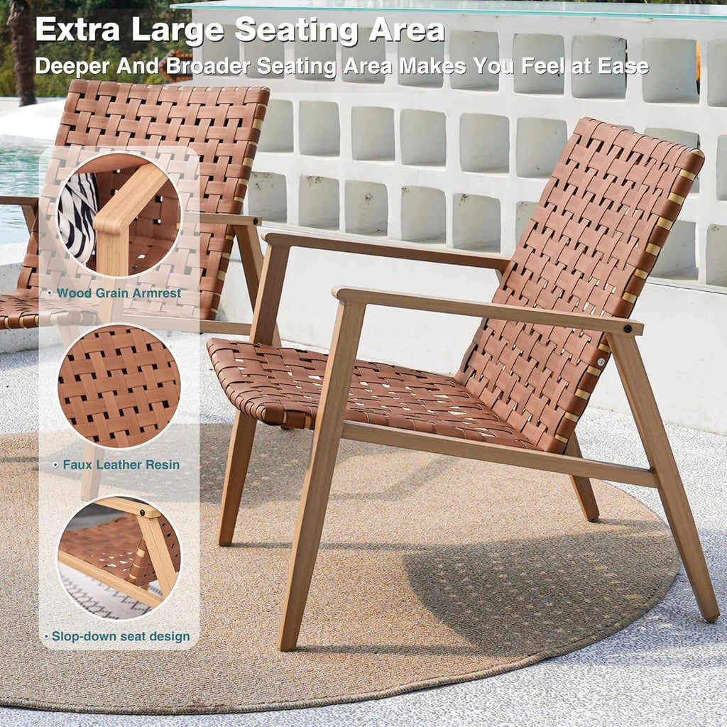 Outdoor Chairs Set of 2, Patio Bistro Set, Outdoor Furniture Set, Outdoor Conversation Chair Sets for Balcony Backyard Park Garden