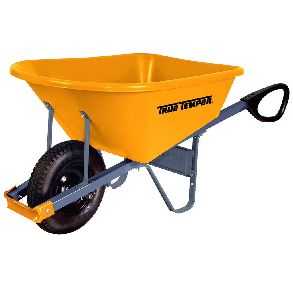 True Temper RP6TC14 6 Cubic Foot Wheelbarrow with Tough Steel Handles