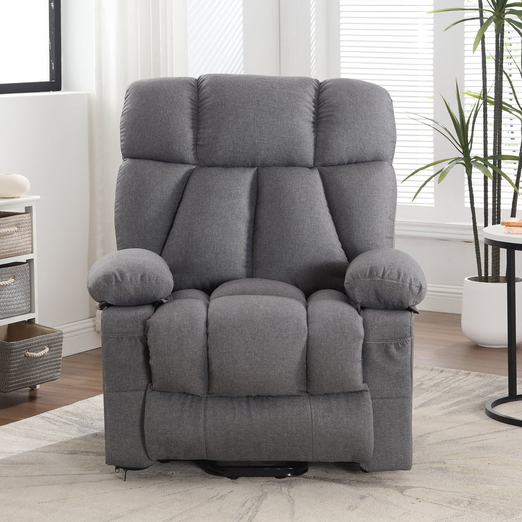 JONPONY Power Lift Recliner Chair Recliners for Elderly with Heat and Massage Recliner Chair for Living Room with Infinite Position and Side Pocket,USB Charge Port,Brown