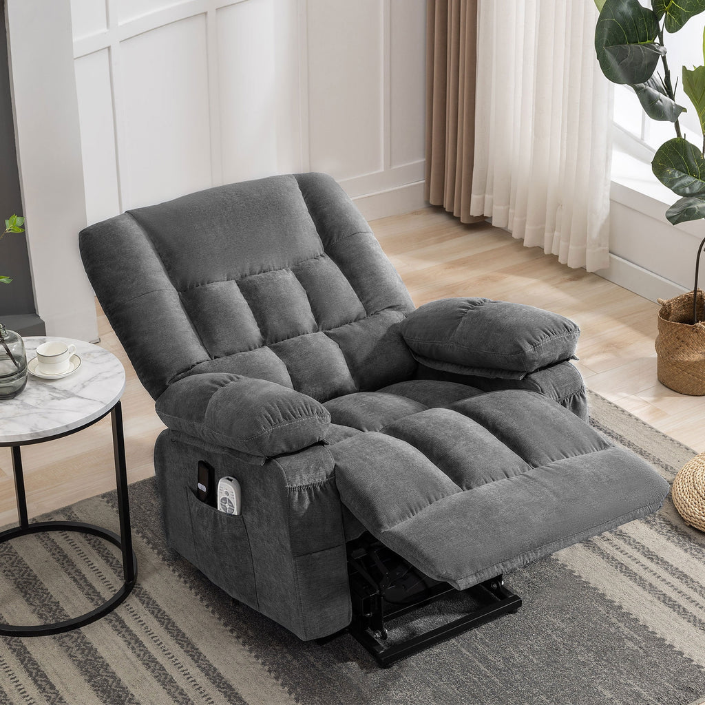 JONPONY Power Lift Recliner Chair Recliners for Elderly with Heat and Massage Recliner Chair for Living Room with Infinite Position and Side Pocket,USB Charge Port,Brown
