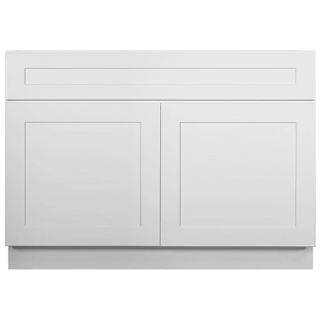 Design House Brookings Solid Wood Ready to Assemble Shaker Sink Base Kitchen Cabinet (48 x 34.5 x 24), White