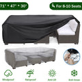 Patio Furniture Covers Waterproof,71 x 47 x 30 inch outdoor furniture cover waterproof,Dinosam Durable Outdoor Furniture Covers with 4 Windproof Buckles,Black Patio Table Cover Fits for 8-10 Seats