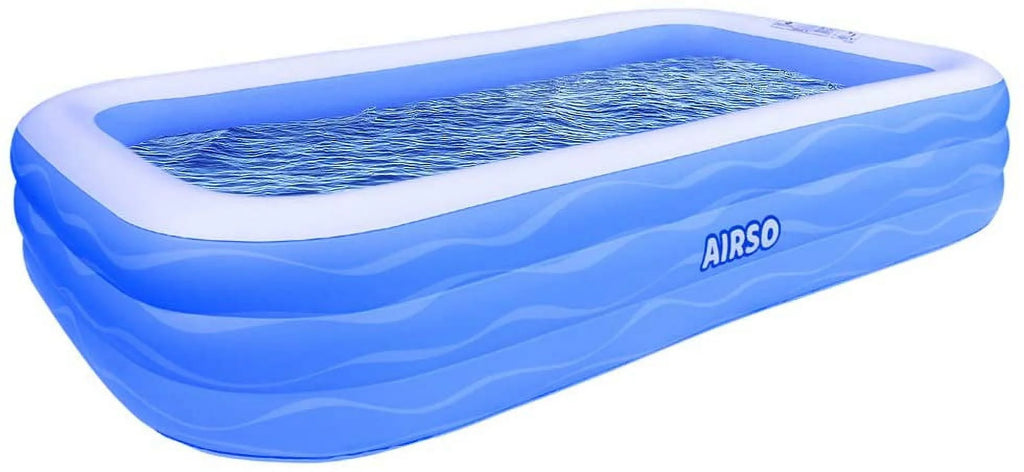Airso Inflatable Swimming Pool Family Full-Sized Inflatable Pools 118" x 72" x 22" Thickened Family Lounge Pool for Toddlers, Kids & Adults Oversized Kiddie Pool Outdoor Blow Up Pool for Backyard, Garden
