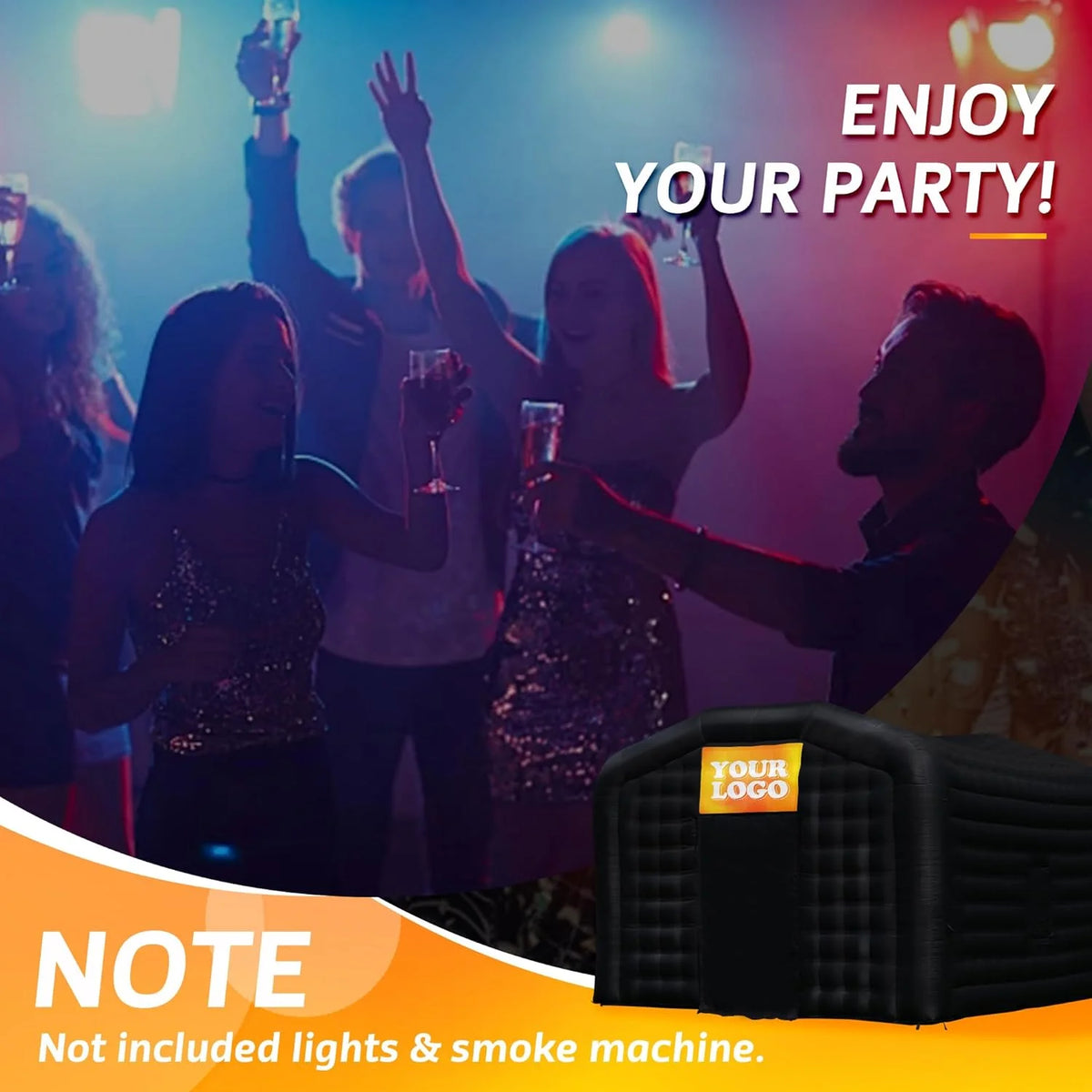 Connsann Inflatable Nightclub Tent with Blower, Oxford Cloth, for Outdoor Party, Club, and Entertainment Use (No LED Lights)
