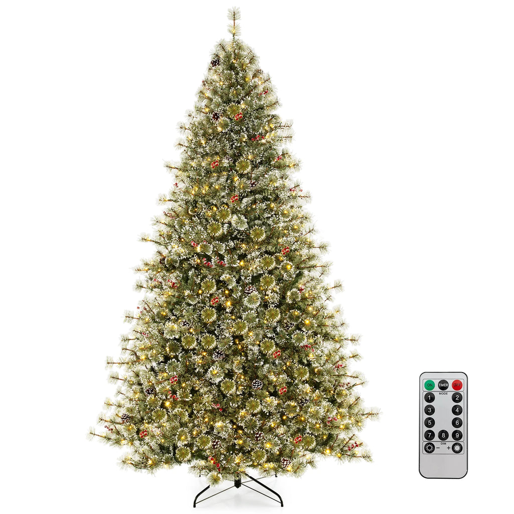 Costway 9 FT Artificial Christmas Tree with  360 Quick Power Connector 1714 Pine Needles