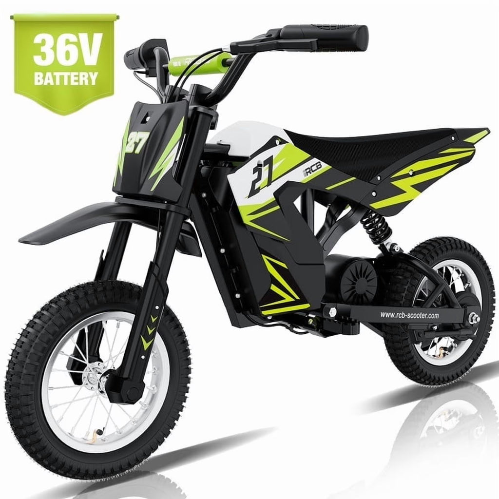 RCB Electric Dirt Bike,36V&300W&10Miles,3 Speed Modes Motocross for Kids Ages 3-12 Red