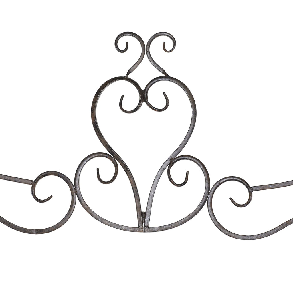 DecMode Traditional Metal Arch with Botanical Design Garden Arbors with Latch Lock Closure, 78"W x 94"H