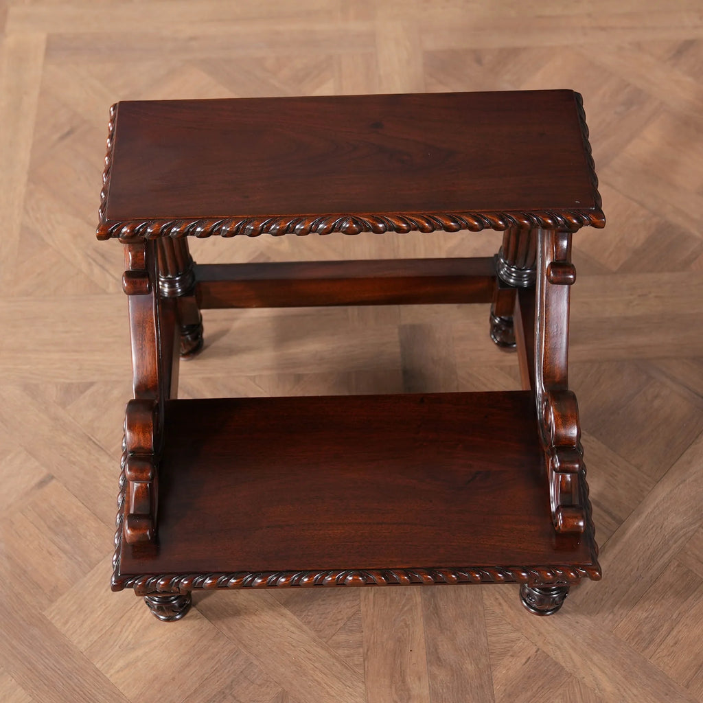 Carved Mahogany Bed Step