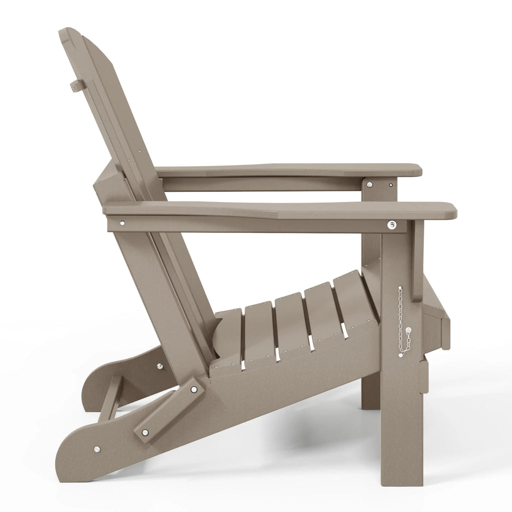 Westintrends Outdoor Folding HDPE Adirondack Chair, Patio Seat, Weather Resistant, Dark Brown