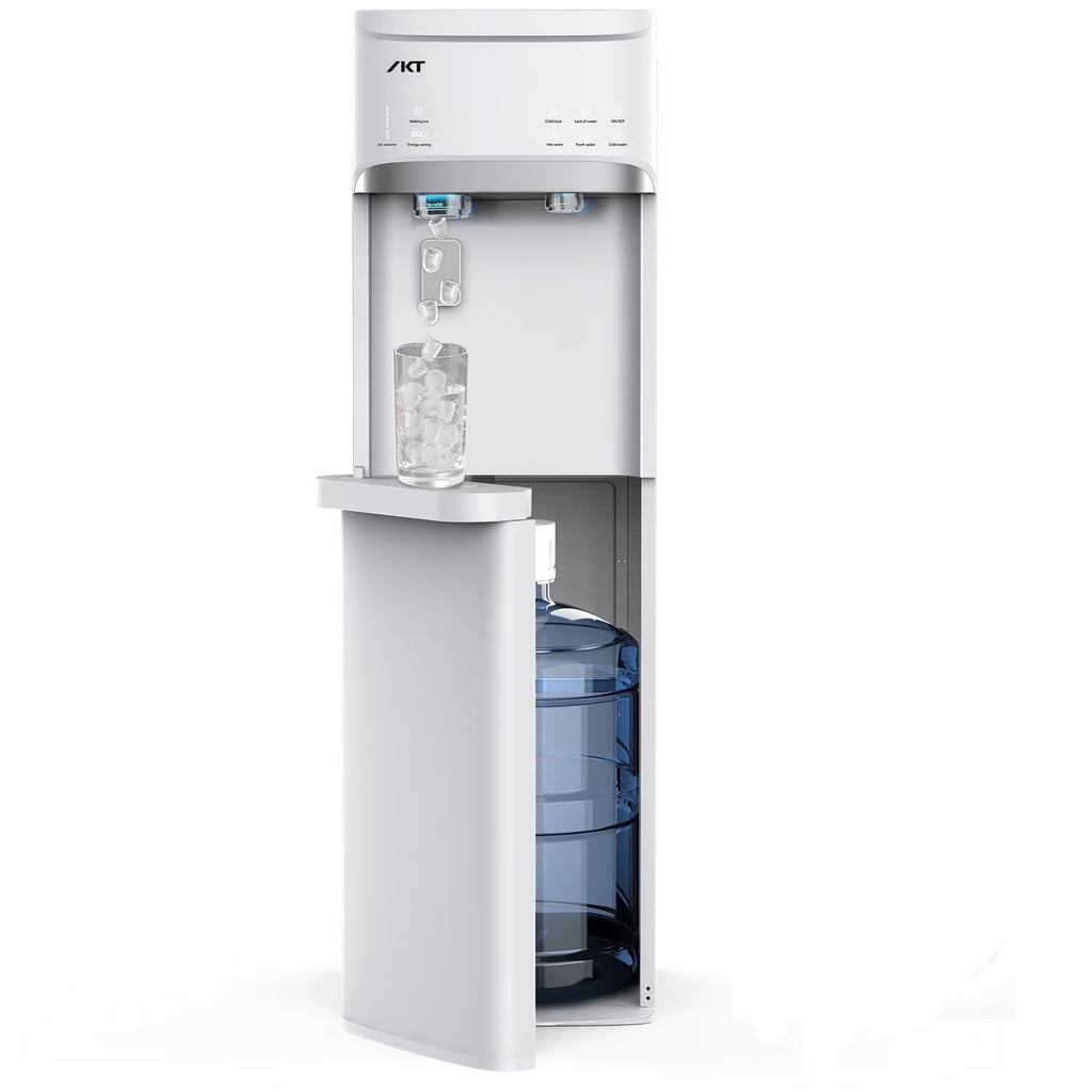 IKT Bottom Loading Water Dispenser Cooler with Maker for 5 Gallon Bottle with Empty Bottle Indicator 3 Temperature 22lbs Within 24hrs White