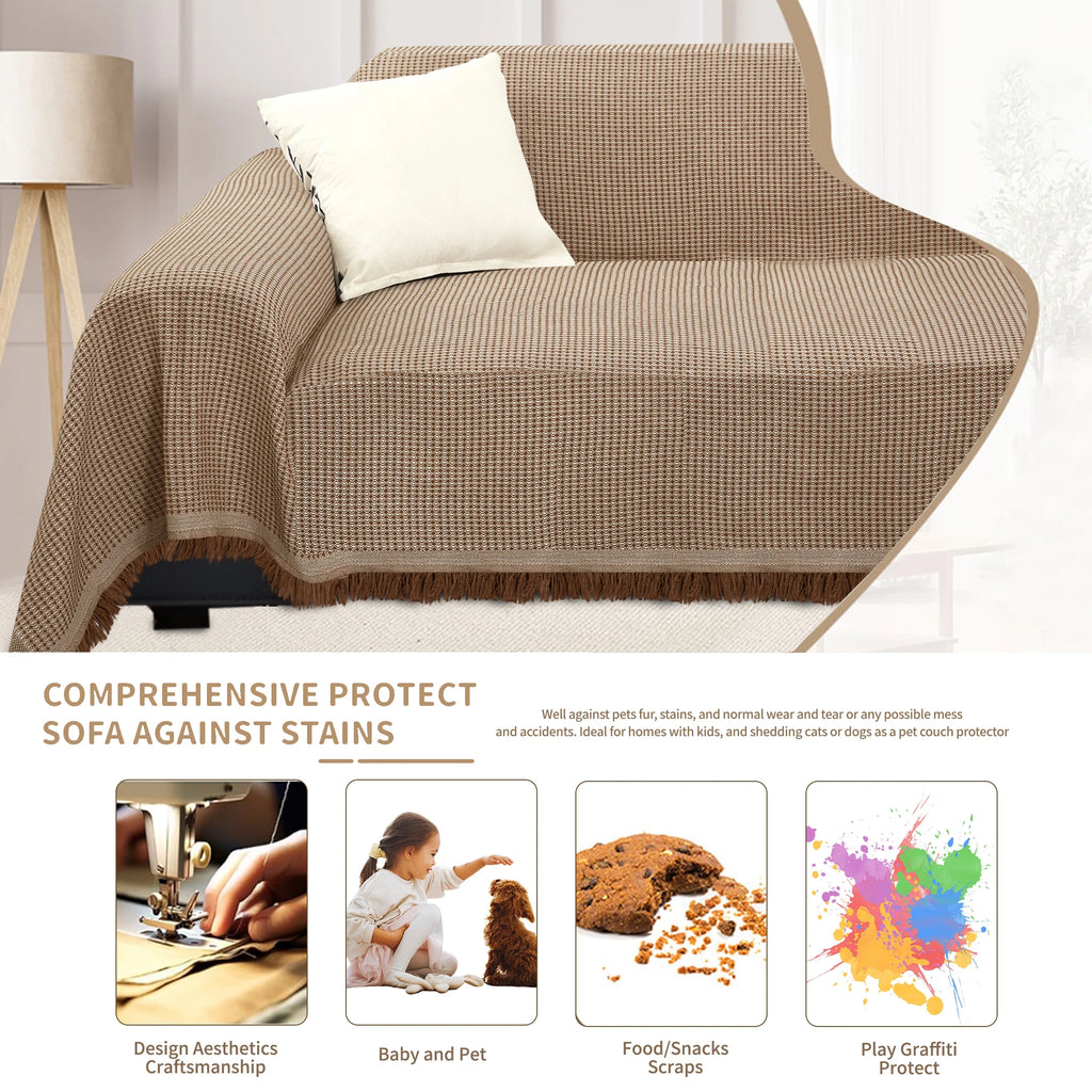 HDCAXKJ Washable L Shape Sofa Covers Reversible Sectional Couch Covers Corner Sofa Slipcovers Blankets Sofa Cover for Living Room Home Decor,91"x252",Gray