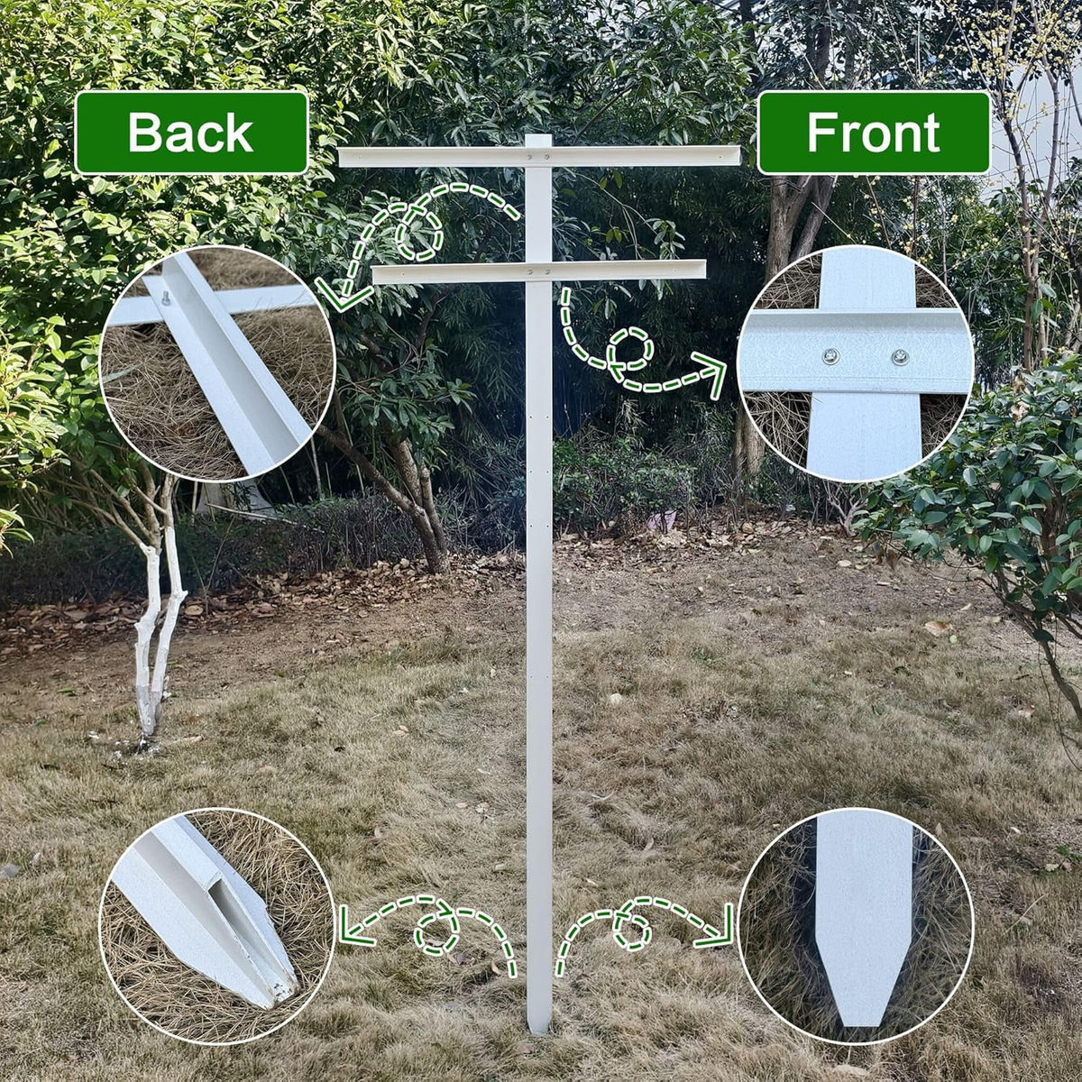 MRGARDEN 7-Feet Grape Vine Trellis, Heavy Duty 2pcs Set for Raspberry and Climbing , Outdoor Stake Vineyard Trellis, 2 Tall Trellises