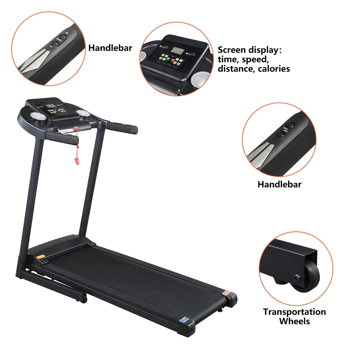 Ktaxon Folding Electric Treadmill, Walking Jogging Home Fitness Machine