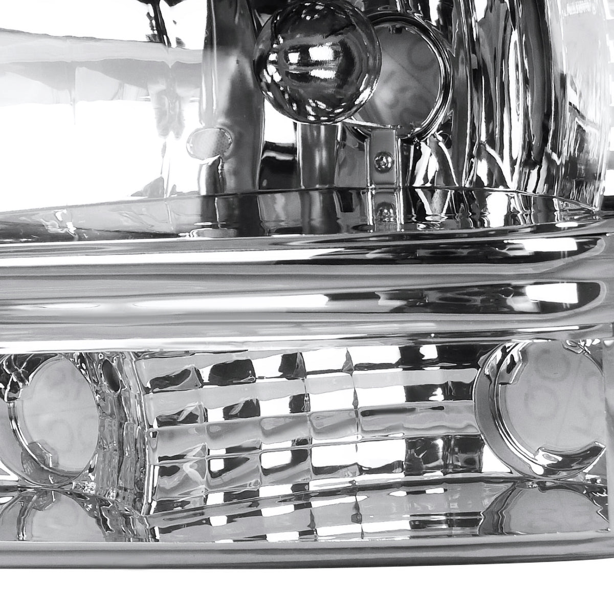 Spec-D Tuning Chrome Crystal Headlights + Tail Brake Lamps for 1997-2004 Dodge Dakota Left + Right Pair