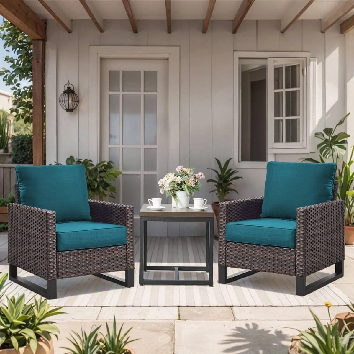 Bellefurn Outdoor Deep Seat Cushion 24 X 24 X 6 inch for Patio Furniture,Outdoor Chair Cushions Waterproof & Fade Resistant Patio Furniture Cushions for Wicker Chair, Sofa, Couch