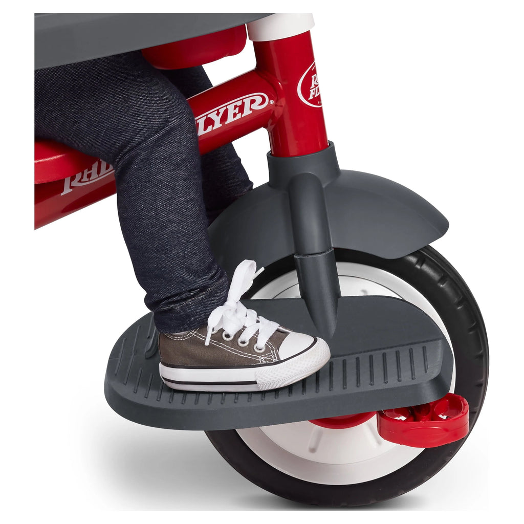 Radio Flyer, 4-in-1 Stroll 'N Trike with Activity Tray, Red & Gray, Convertible Tricycle