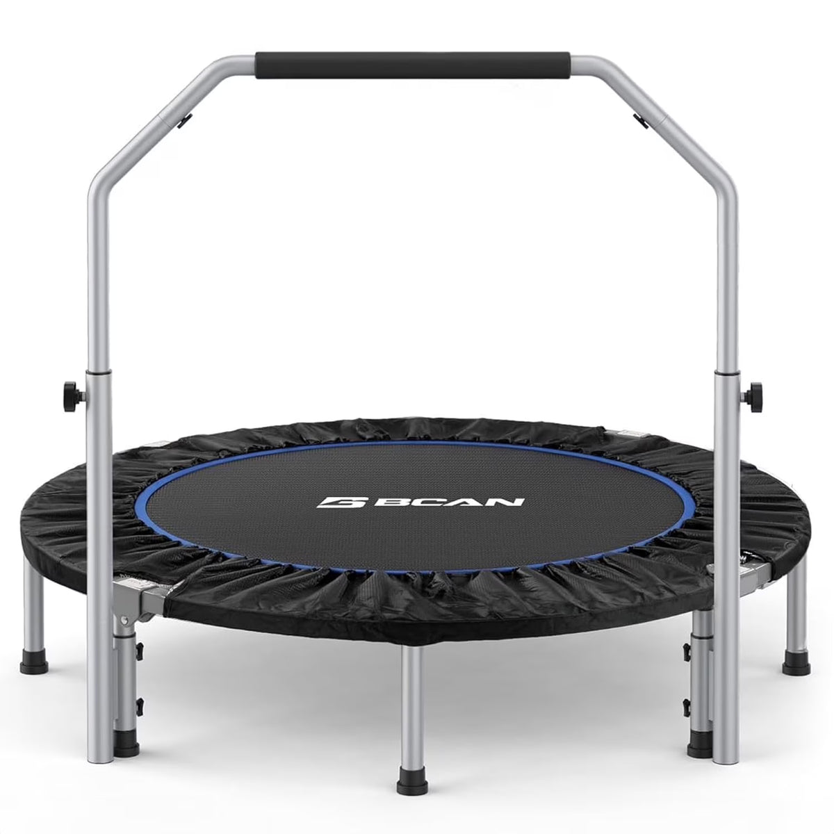BCAN 40" Foldable Trampoline, Fitness Rebounder with Adjustable Foam Handle, Exercise Trampoline for Adults/kids Indoor/Garden Workout Max Load 330lbs