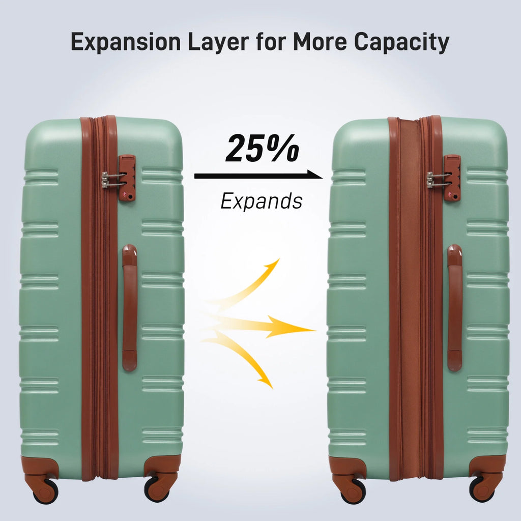 Luggage Sets 3 Piece, Hardside Expandable Ultra Durable PC Lightweight Carry On, Travel Suitcase Set with TSA Lock Spinner Wheels, Multicolor Purple