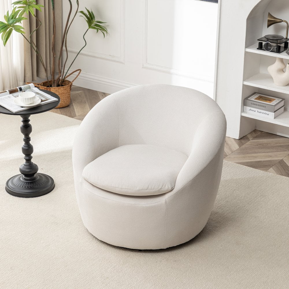 Roundhill Furniture Winnie Modern Barrel Chair, 360 Swivel